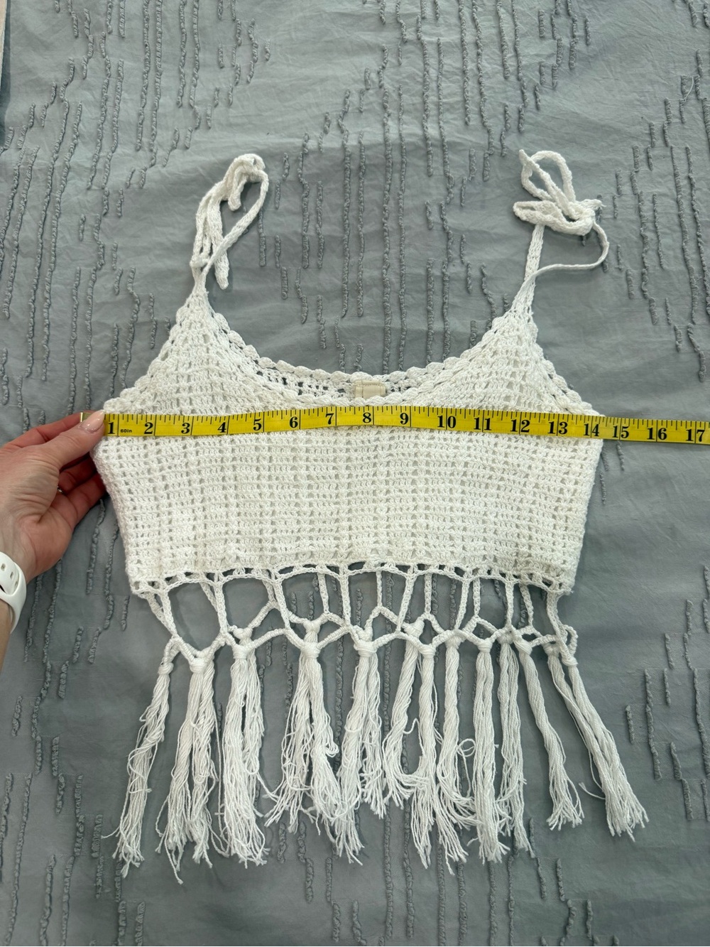 RAGA White Crochet “Earth Child” Fringe Tank Top - Picture 7 of 9